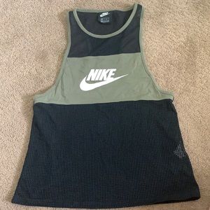 Nike Army green Muscle Tank with breathable holes
